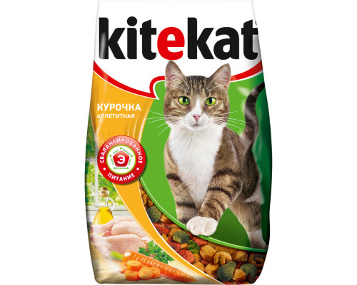 Kitekat сухой корм для кошек, Курочка Аппетитная, 350г 