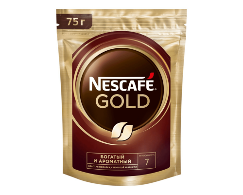 Кофе Nescafe Gold растворимый, 75г Кофе Nescafe Gold растворимый, 75г