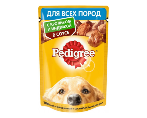 Pedigree влажный корм для собак, Кролик и индейка, 85г