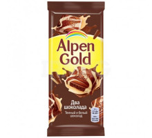 Шоколад Alpen Gold темный и белый, 85 г