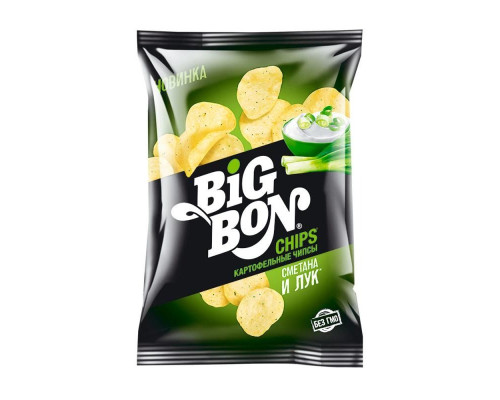 Чипсы картофельные Big Bon Сметана и Лук, 75г