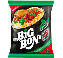 Лапша быстрого приготовления Big Bon, курица + соус со спелых томатов и кинзы, 75г