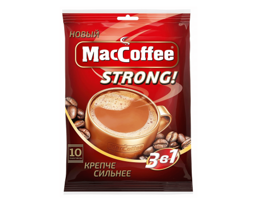 Растворимый кофе MacCoffee Strong 3 в 1, 10*16г