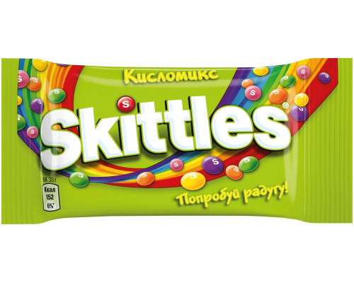 Skittles Кисломикс драже в разноцветной сахарной глазури, 38г