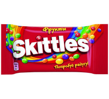 Skittles Фрукты драже в разноцветной сахарной глазури, 38г