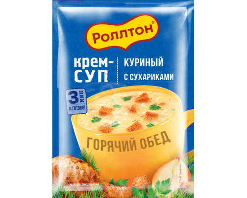 Суп-пюре Роллтон, куриный с сухариками, 21 г