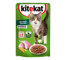 Kitekat влажный корм для кошек, Нежный Кролик в соусе, 85г 