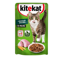 Kitekat влажный корм для кошек, Нежный Кролик в желе, 85г 