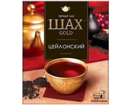 Чай черный Шах Gold Цейлонский , 100*2г.