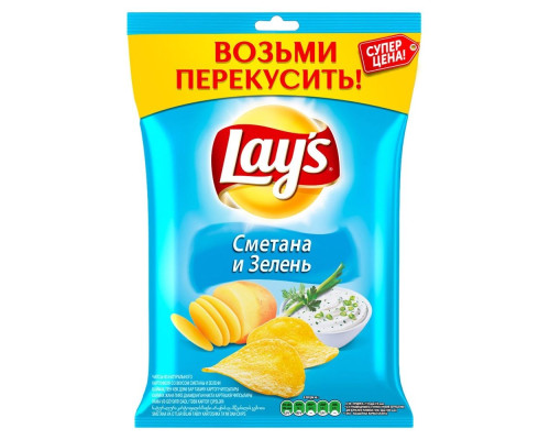 Чипсы Lays Сметана Зелень, 140г