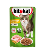 Kitekat влажный корм для кошек, Аппетитная курочка в соусе, 85г 