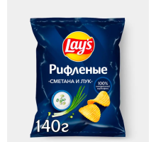 Чипсы Lays со вкусом Сметана и лук, 140г
