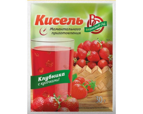 Кисель Вишневый сад Клубника с кусочками, 30г