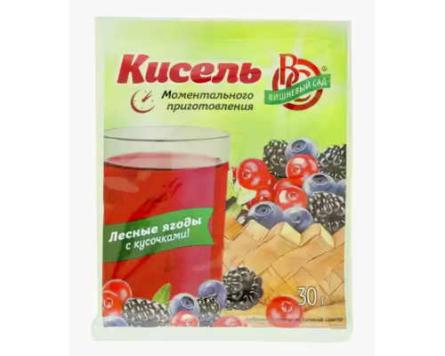 Кисель Вишневый сад Лесные ягоды с кусочками, 30г