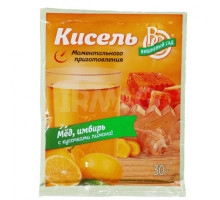Кисель Вишневый сад Мед-Имбирь с кусочками Лимона, 30г