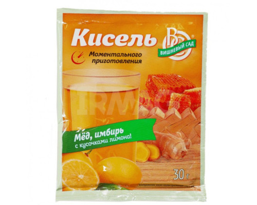 Кисель Вишневый сад Мед-Имбирь с кусочками Лимона, 30г