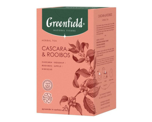 Чай Greenfield Natural Tisane Каскара энд Ройбош, 20*1,8г