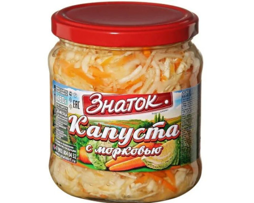 Салат Капуста мариннованая с морковью Знаток, 480г Салат Капуста мариннованая с морковью Знаток, 480г