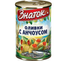 Оливки с анчоусом Знаток, 280г