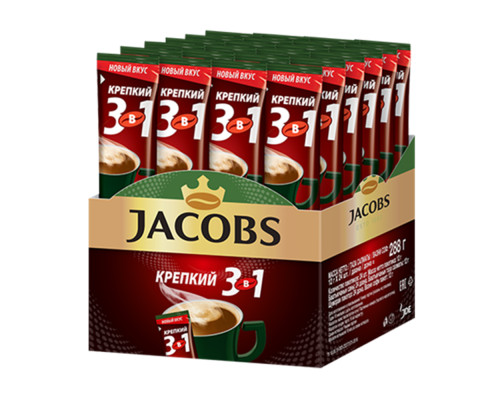 Кофе Jacobs Крепкий растворимый 3 в 1, 13,5г