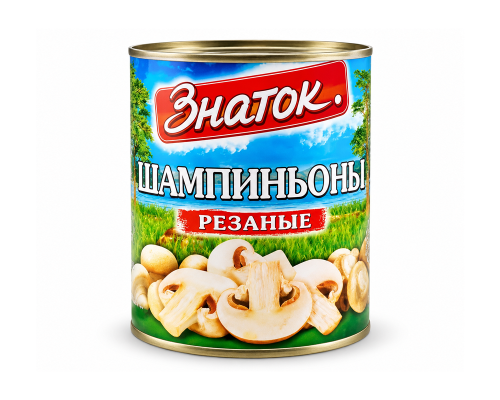 Грибы шампиньоны резанные Знаток, 800 г
