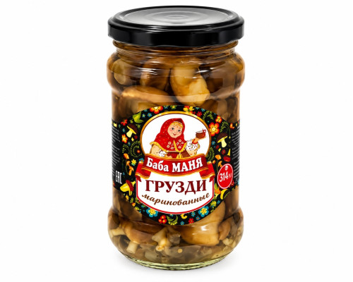 Грузди маринованные Баба Маня, 314 мл