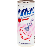 Напиток газированный Lotte Милкис Клубника, 250мл