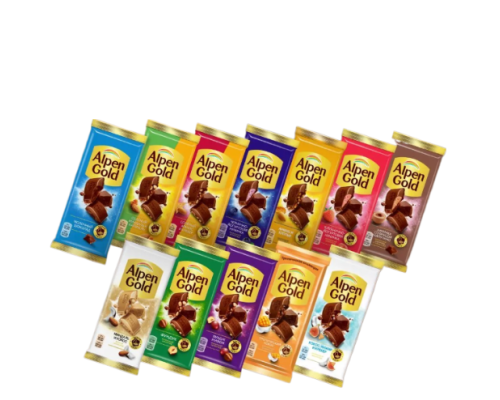 Шоколад Alpen Gold mix 12 видов по 1 шт, 80г Шоколад Alpen Gold mix 12 видов по 1 шт, 80г