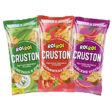 Снеков RolRol Cruston 3 вкуса: Тайский перец, Сметана и лук, Итальянская пицца, 60г