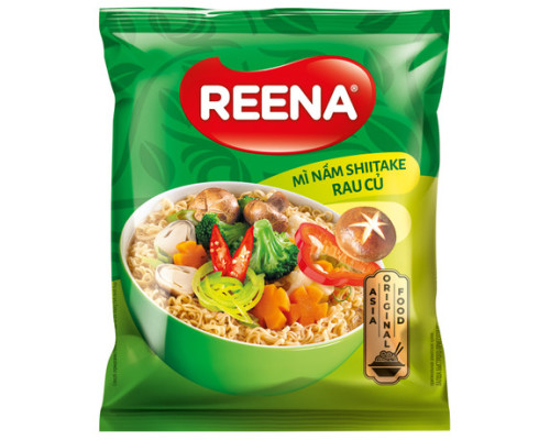 Лапша Reena с грибами шиитаке быстрого приготовления, 65 г