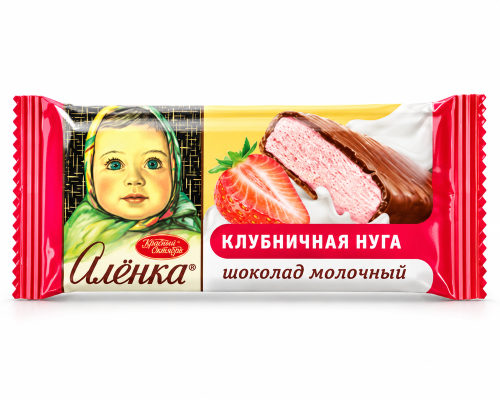 Батончик «Алёнка» клубничная нуга в молочном шоколаде, 20 гр
