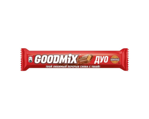 Шоколадный батончик Good Mix DUO Orginal, 40г Шоколадный батончик Good Mix DUO Orginal, 40г
