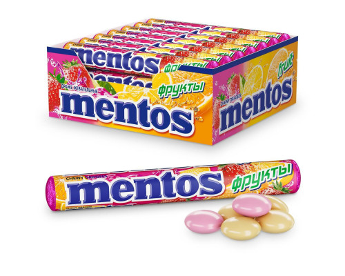 Жевательное драже Mentos Фрукты, 37,5г