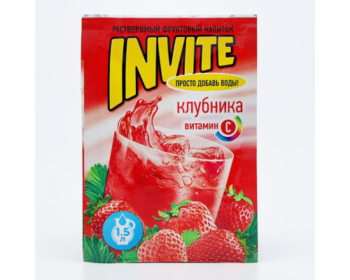 Напиток растворимый Invite Клубника, 9г Напиток растворимый Invite Клубника, 9г