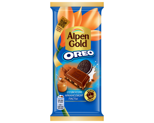 Шоколад Alpen Gold OREO Арахисовая паста, 85г Шоколад Alpen Gold OREO Арахисовая паста, 85г