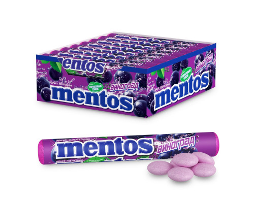 Жевательное драже Mentos Виноград, 37,5г