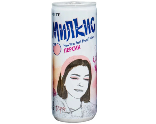 Напиток газированный Lotte Милкис Персик, 250мл