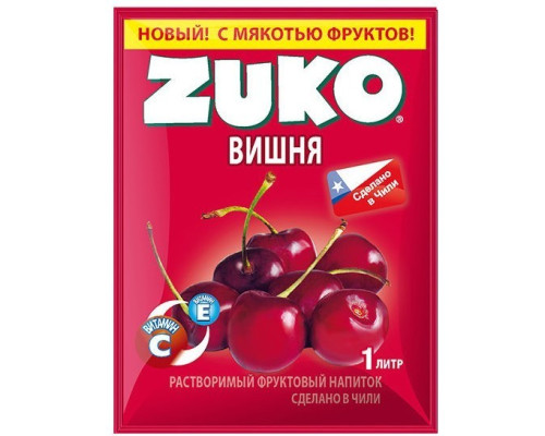 ZUKO Растворимый фруктовый напиток, вишня,  25г