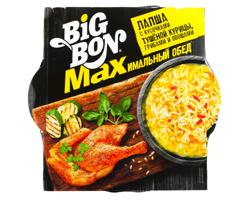 Лапша быстрого приготовления Big Bon, с тушеной курицей, 110г Лапша быстрого приготовления Big Bon, с тушеной курицей, 110г