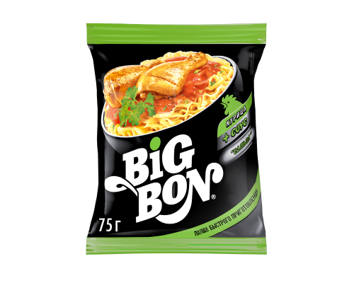 Лапша быстрого приготовления Big Bon, Курица+соус Сальса