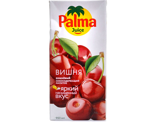 Напиток сокосодержащий Palma Juice Вишня, 0,95л Напиток сокосодержащий Palma Juice Вишня, 0,95л