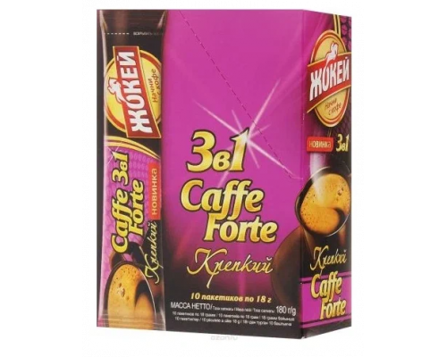 Растворимый кофе Жокей Caffe Forte 3 в 1 крепкий, 10*18г