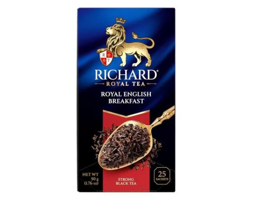 Чай чёрный Richard Royal English Breakfast, 25 пакетиков по 2 г. 