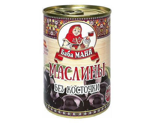 Маслины без косточки Баба Маня ж/б, 300 мл