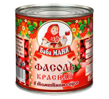 Фасоль Баба Маня 12х425г ж/б красная в т/с