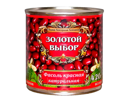 Фасоль консервированная красная натуральная Золотой выбор, 425 г
