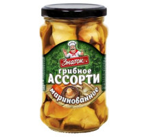 Грибное ассорти маринованное  12х280г Знаток ст