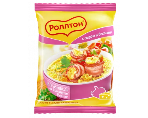 Вермишель Роллтон, Сыр и бекон, 60г*42 Вермишель Роллтон, Сыр и бекон, 60г*42